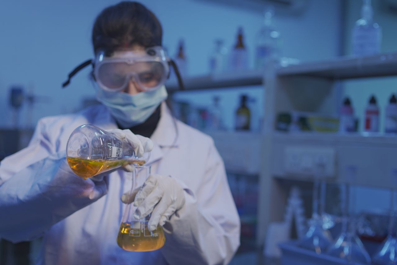 Scientist Performing Drug Test in a Lab